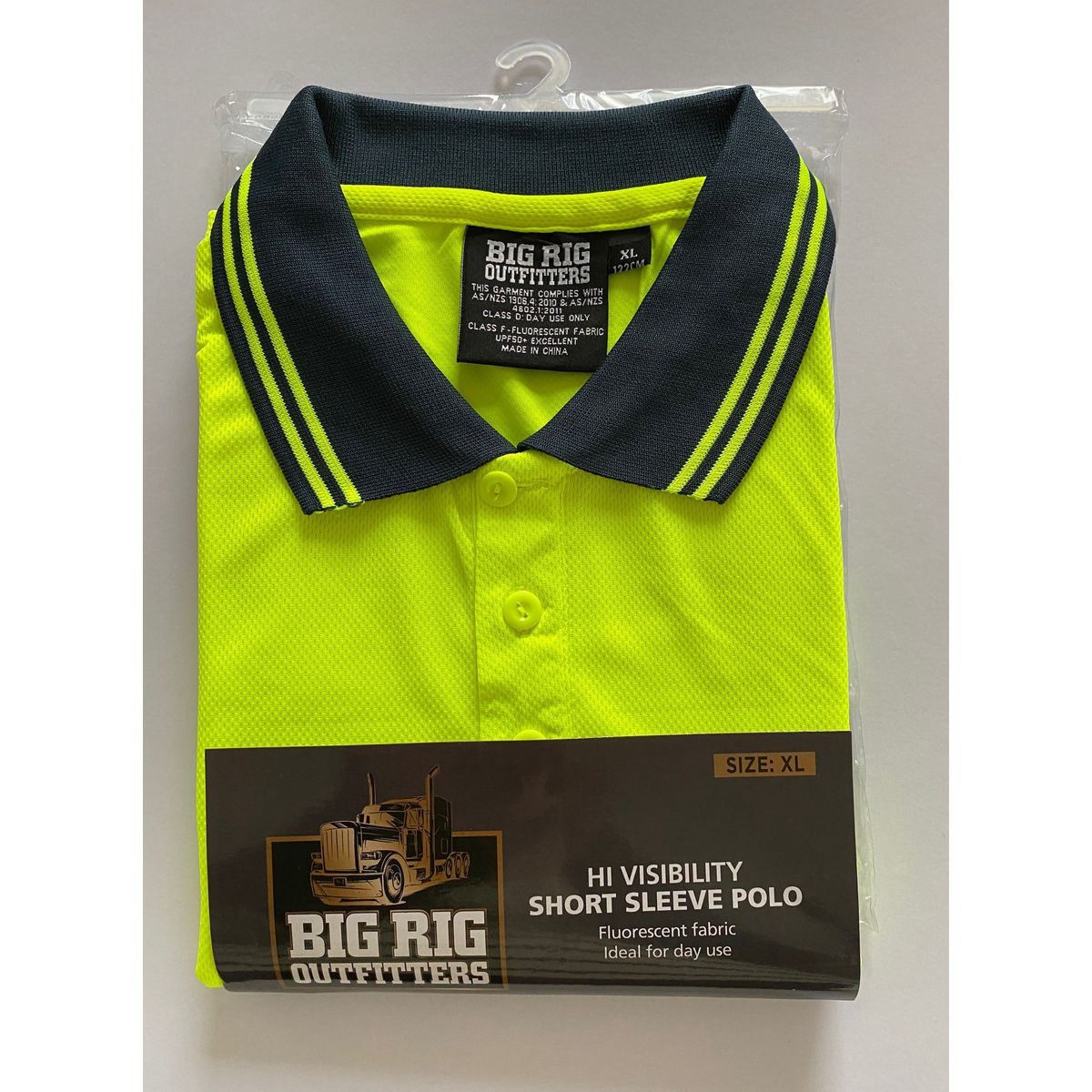 Big Rig Outfitters Men's Short Sleeve Hi Vis polo Yellow XL - 61000451 Workwear