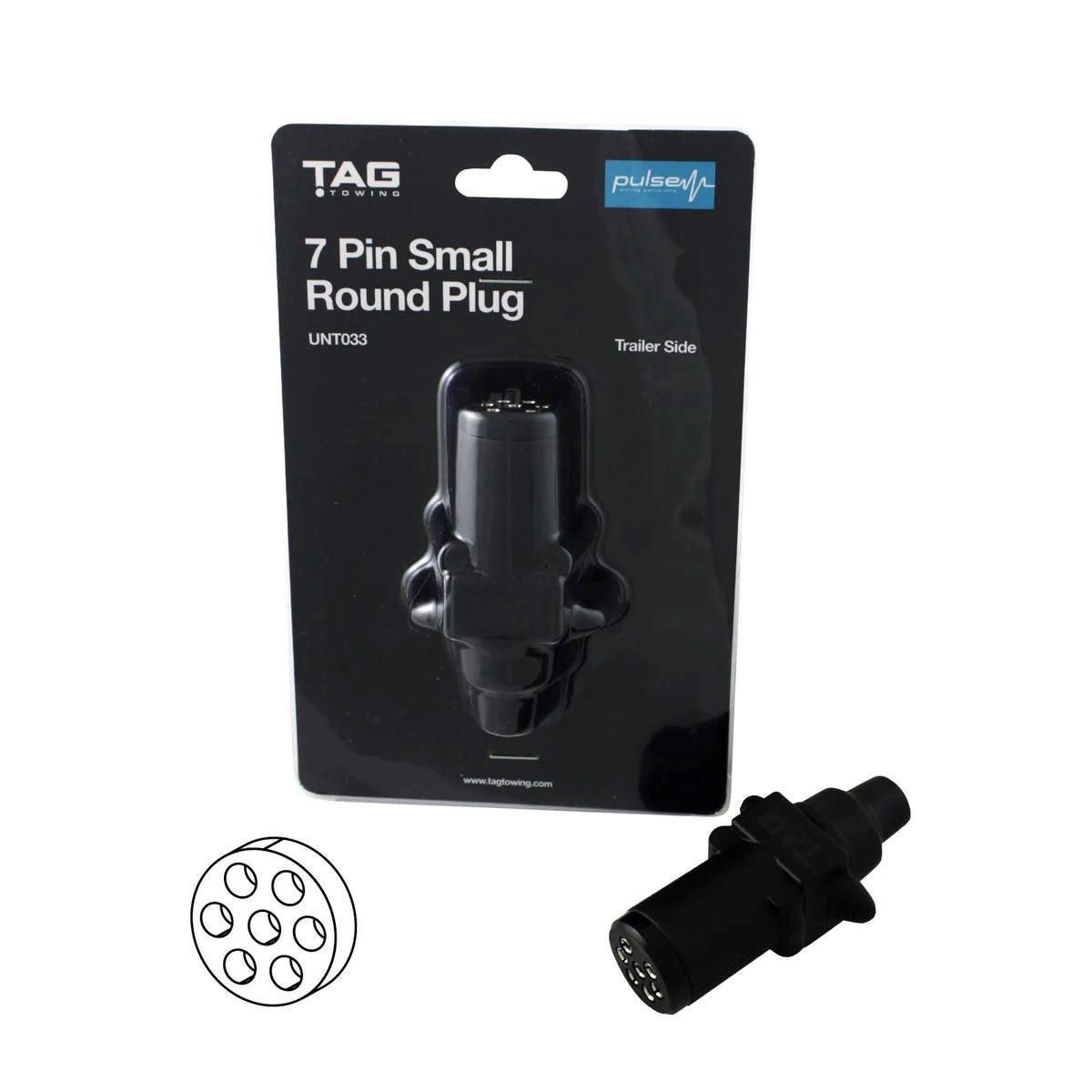TAG 7 Pin Trailer Plug - Round Plastic Small - UNT033