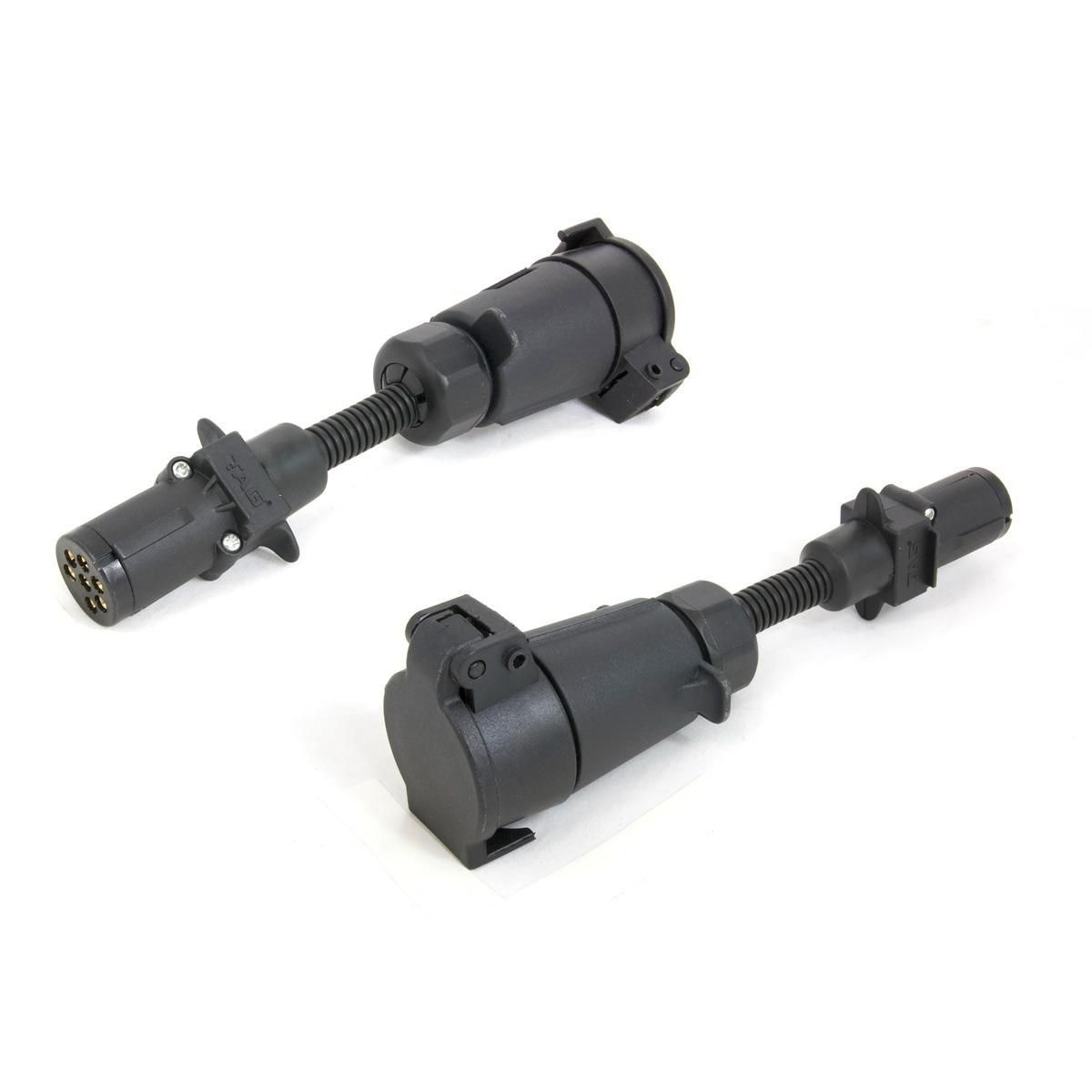 TAG Trailer Adapter 7 Pin Small Round Plug to 7 Pin Large Round Socket - UNTA016