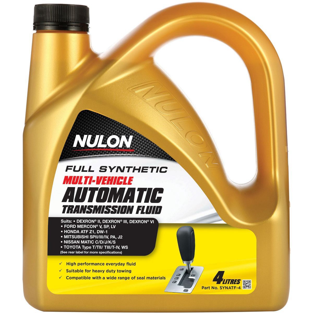 Nulon Synthetic Automatic Transmission Fluid 4L - SYNATF-4 Car Service