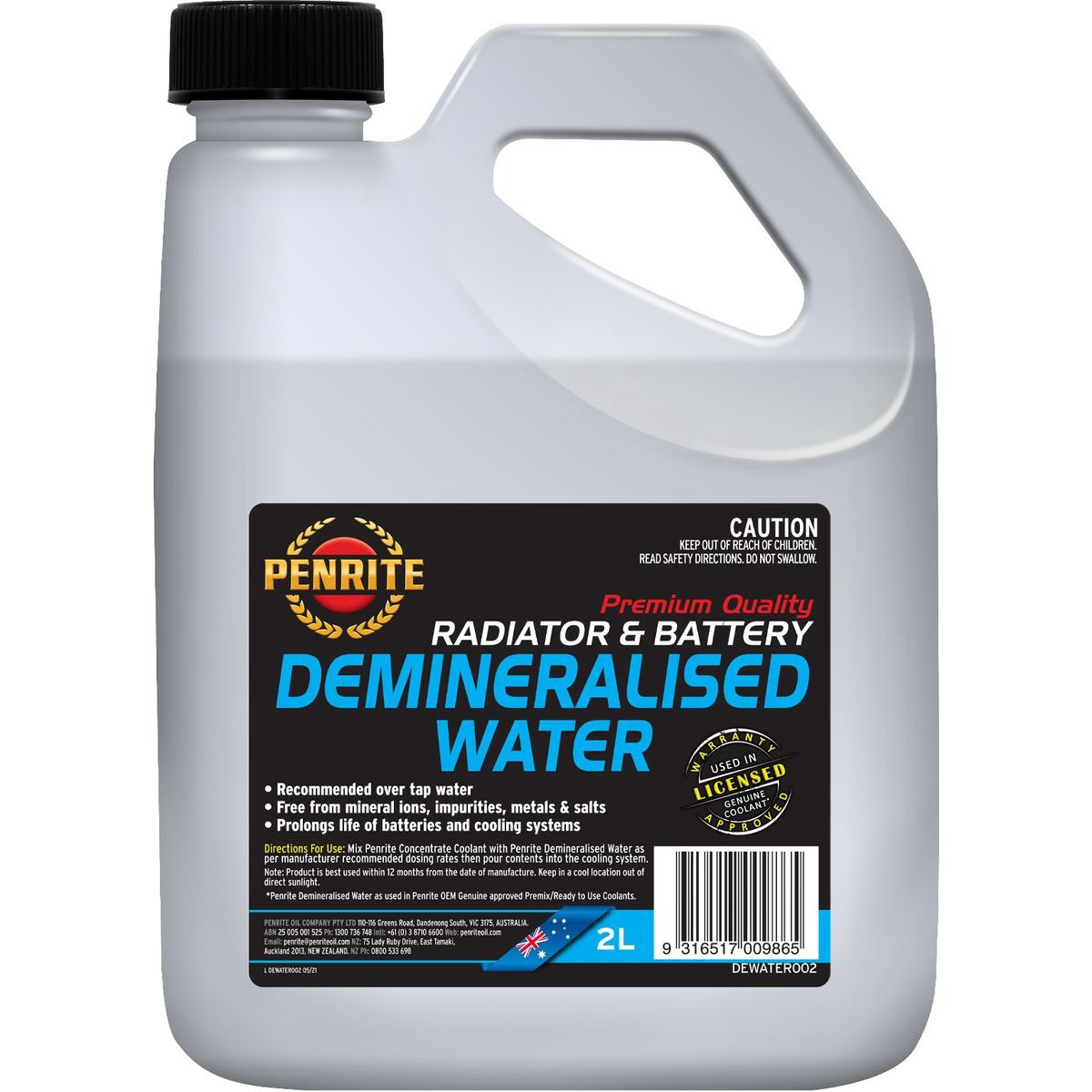 Penrite Demineralised Water 2L - DEWATER002 Car Service Workshop Tool
