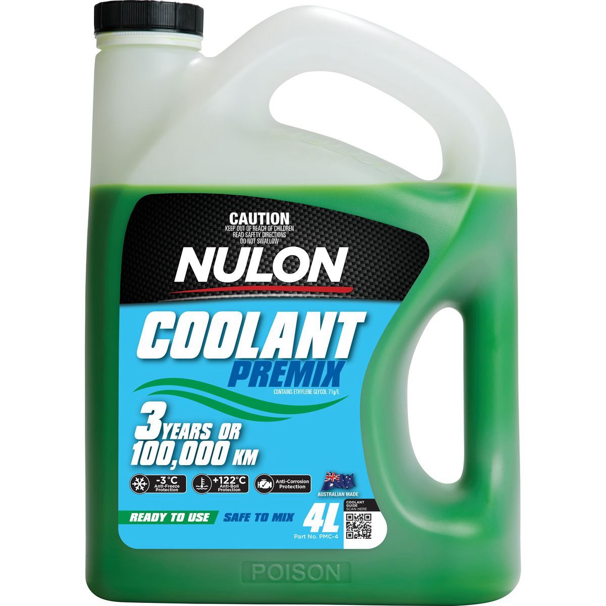 Nulon Premix Green Coolant 4L - PMC-4 Car Service Workshop Tool