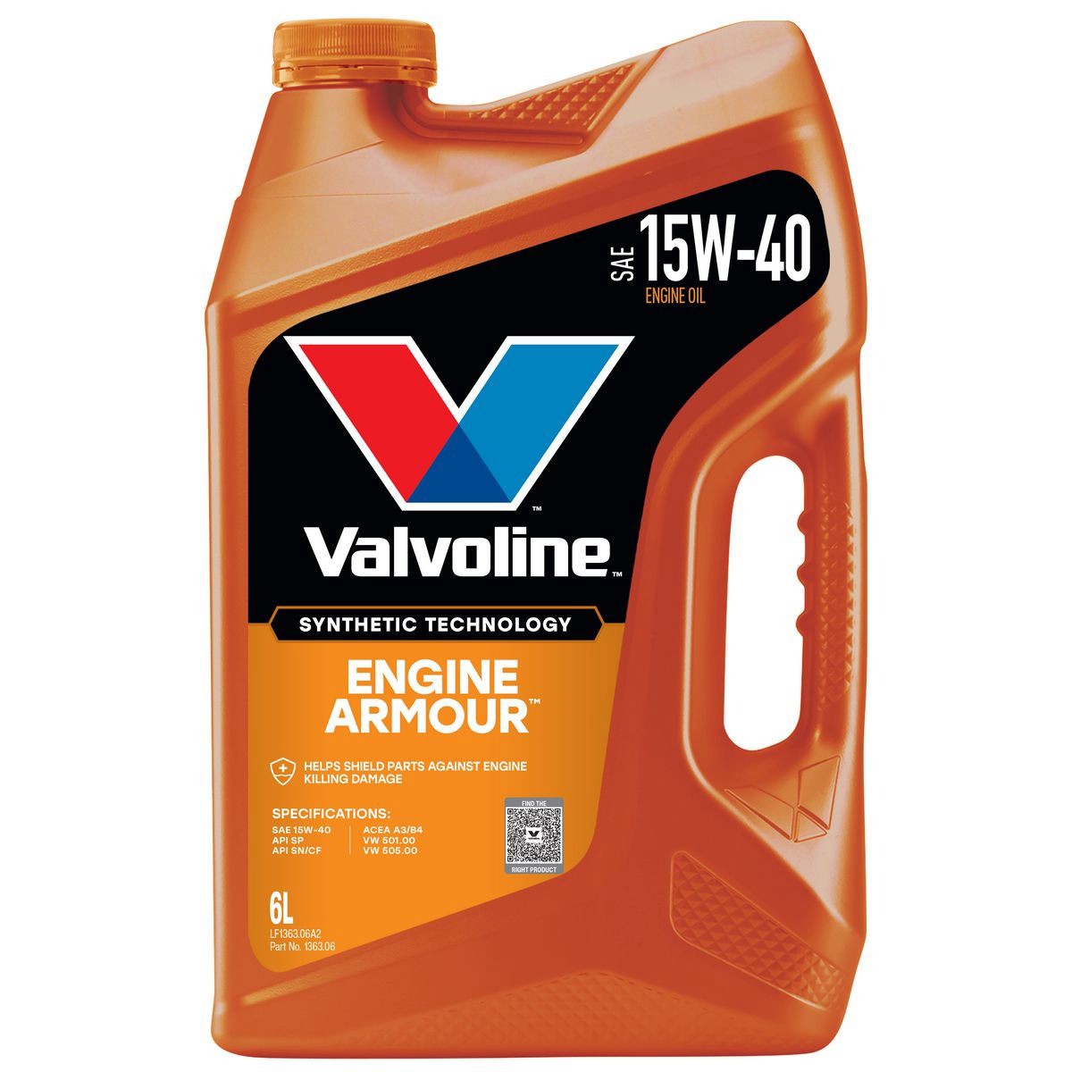 Valvoline Engine Armour 15W-40 Engine Oil 6L - 1363.06 Car Service Workshop Tool