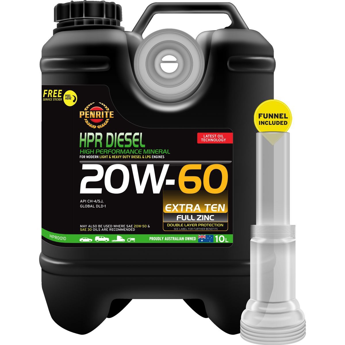 Penrite HPR Diesel 20W-60 Engine Oil 10L - HPRD010 Car Service Workshop Tool