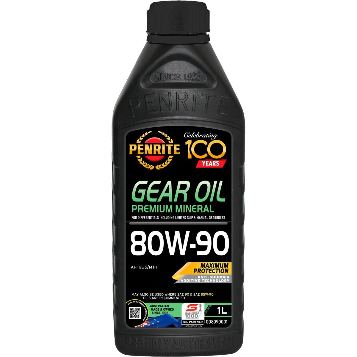 Penrite 80W-90 Gear Oil 1L - GO8090001 Car Service Workshop Tool