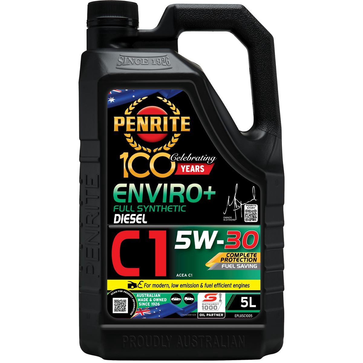 Penrite Enviro+ C1 5W-30 Engine Oil 5L - EPLUSC1005 Car Service Workshop Tool