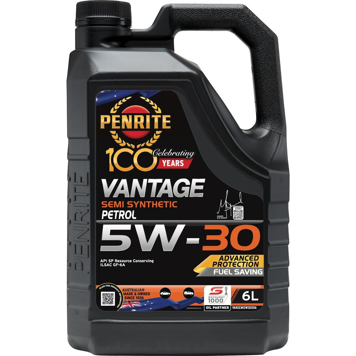 Penrite Vantage Semi Synthetic 5W-30 Engine Oil 6L - VANSEMI5W30006 Car Service