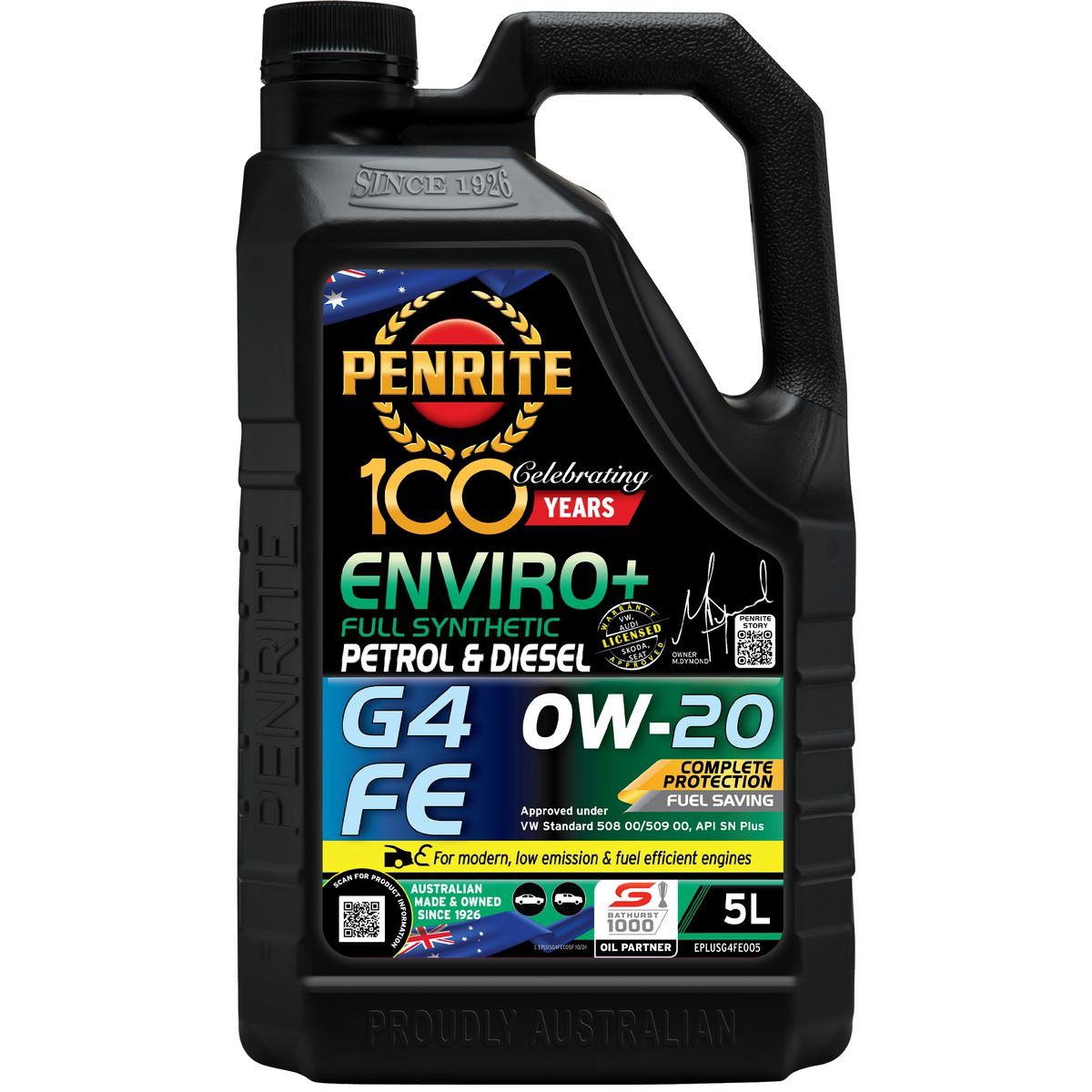 Penrite Enviro+ G4 0W-20 Engine Oil 5L - EPLUSG4FE005 Car Service Workshop Tool