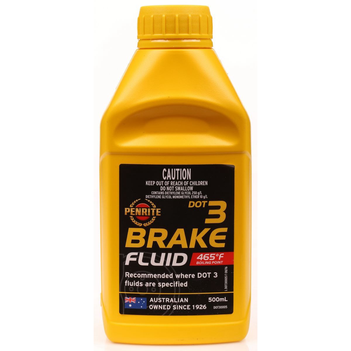 Penrite DOT 3 Brake Fluid 500mL - DOT30005 Car Service Brake Parts Workshop Tool