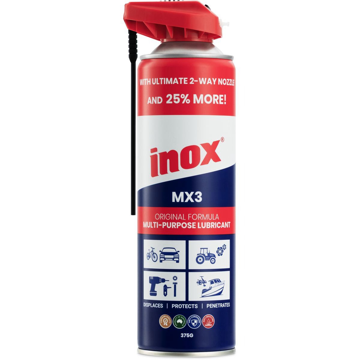 Inox MX3 Multi-Purpose Lubricant Spray 2 Way Nozzle 375g - MX3-TW375 UHF Radio