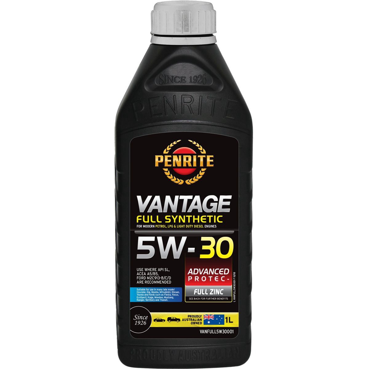 Penrite Vantage Full Synthetic 5W-30 Engine Oil 1L - VANFULL5W30001 Car Service