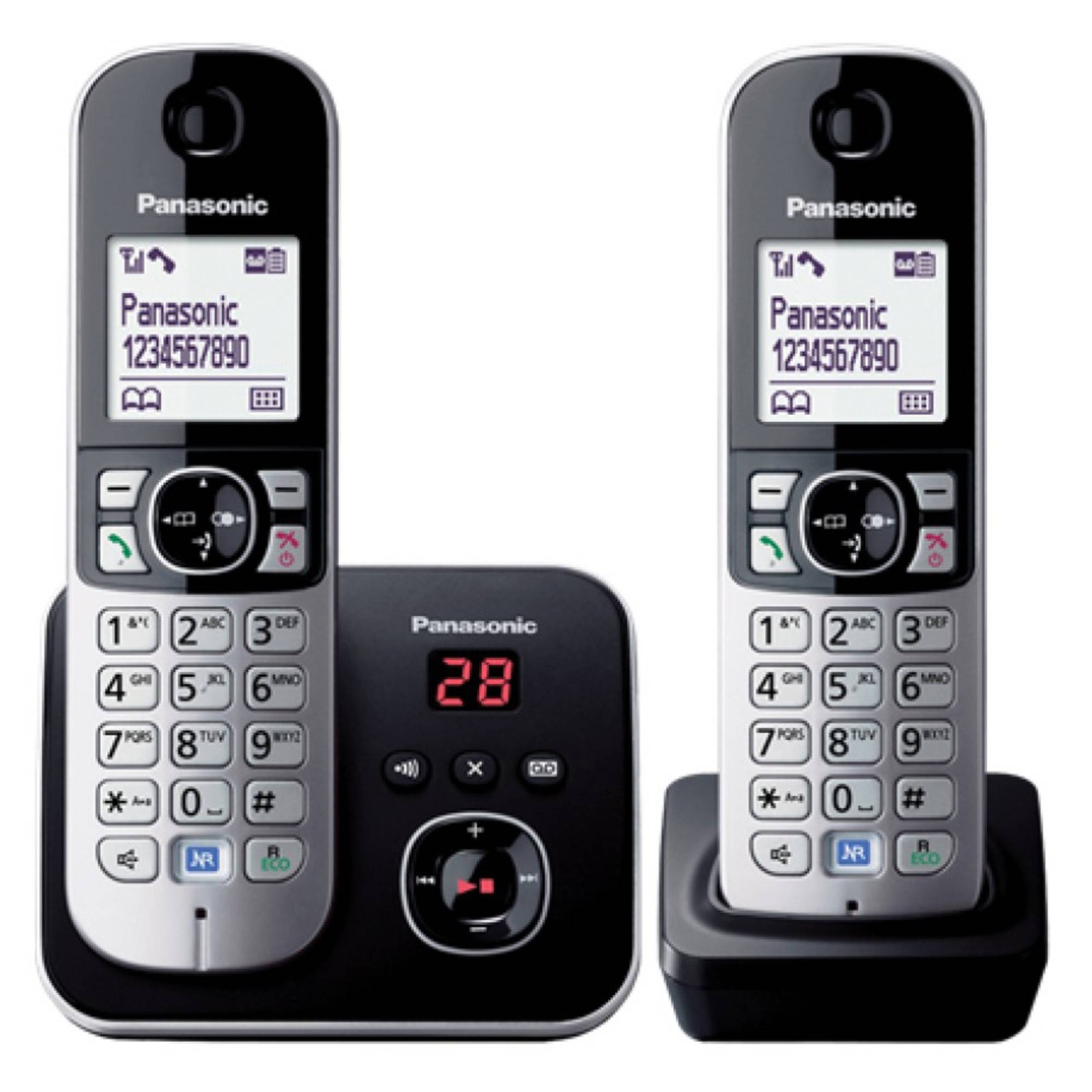 Panasonic Cordless Phone Twin Pack KXTG6822ALB Silver Caller ID