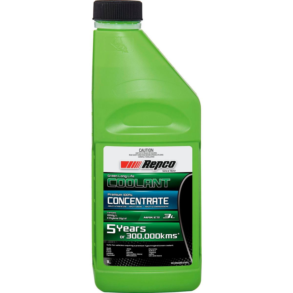 Repco Green Coolant Concentrate 1L - RCONGREEN01 Car Service Workshop Tool