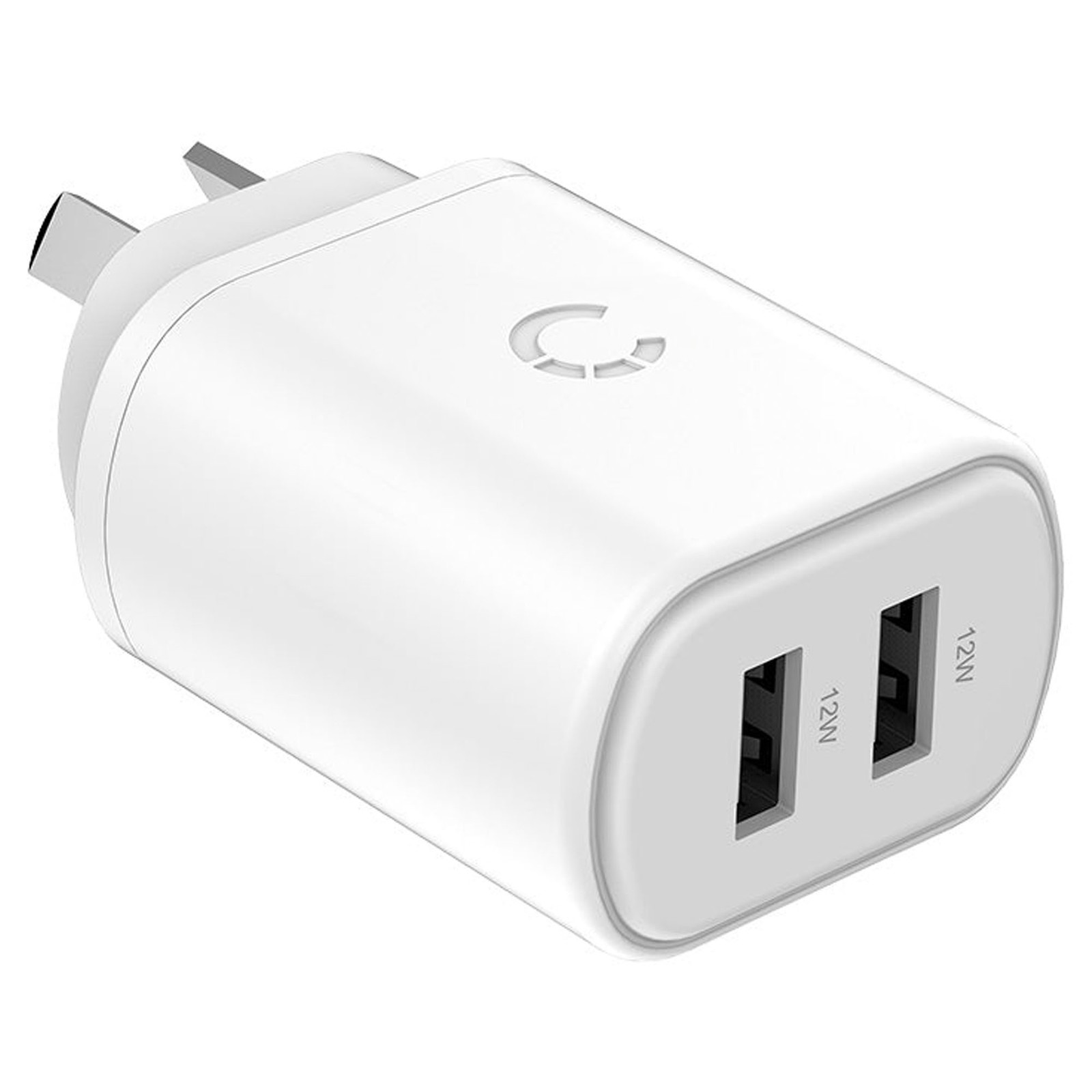 Cygnett PowerPlus 12W USB-A Dual Port Wall Charger White CY3671PDWLCH Universal