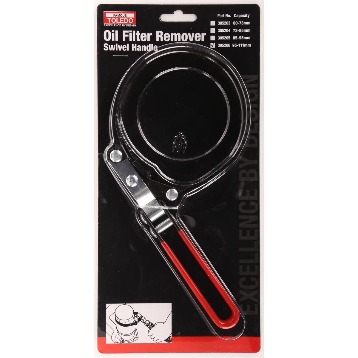 Toledo Oil Filter Remover 95-111mm - 305206 Oil Filter Service Car Service
