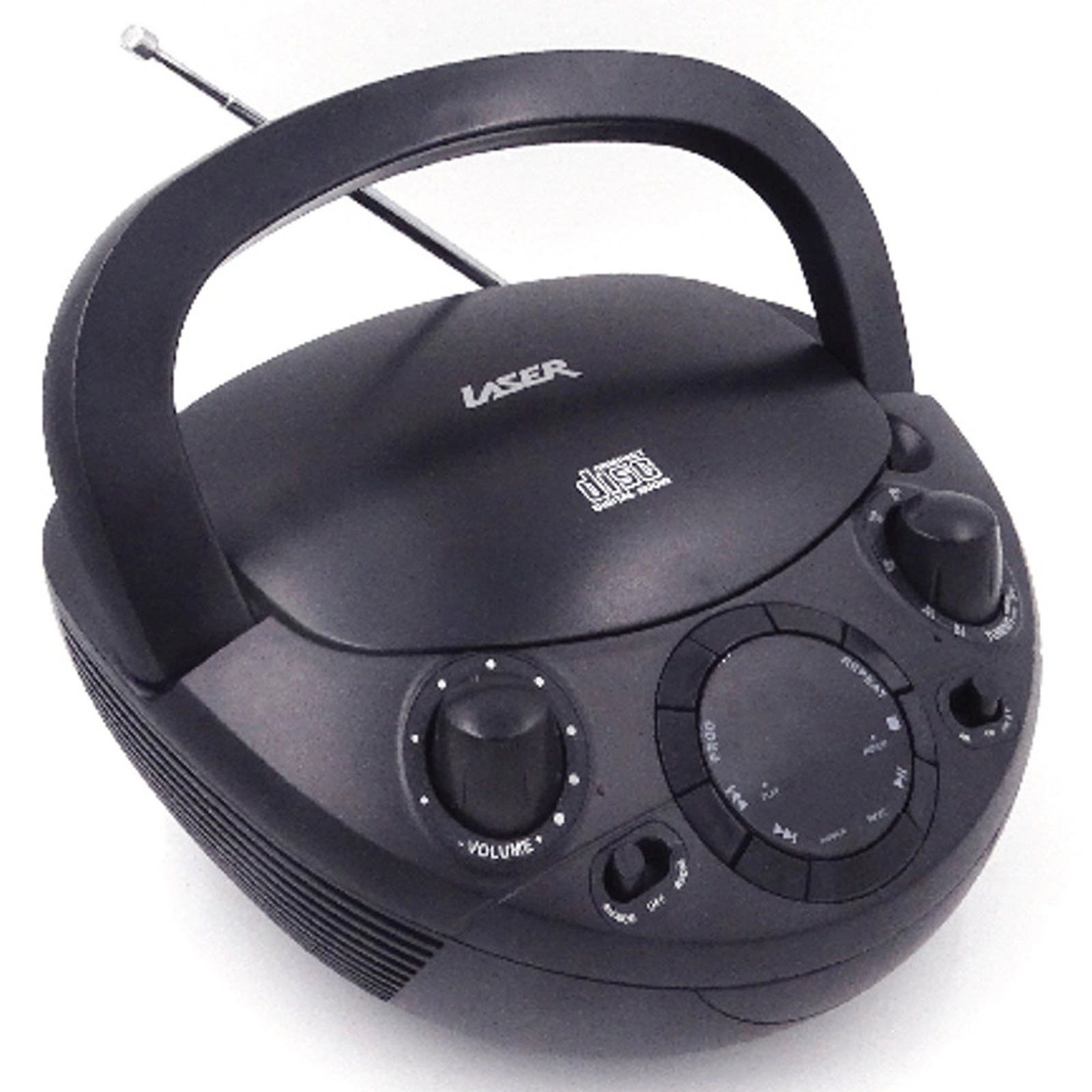 Laser Portable CD Boombox AM/FM Radio CD-R Player Black CDBB-200-BLK