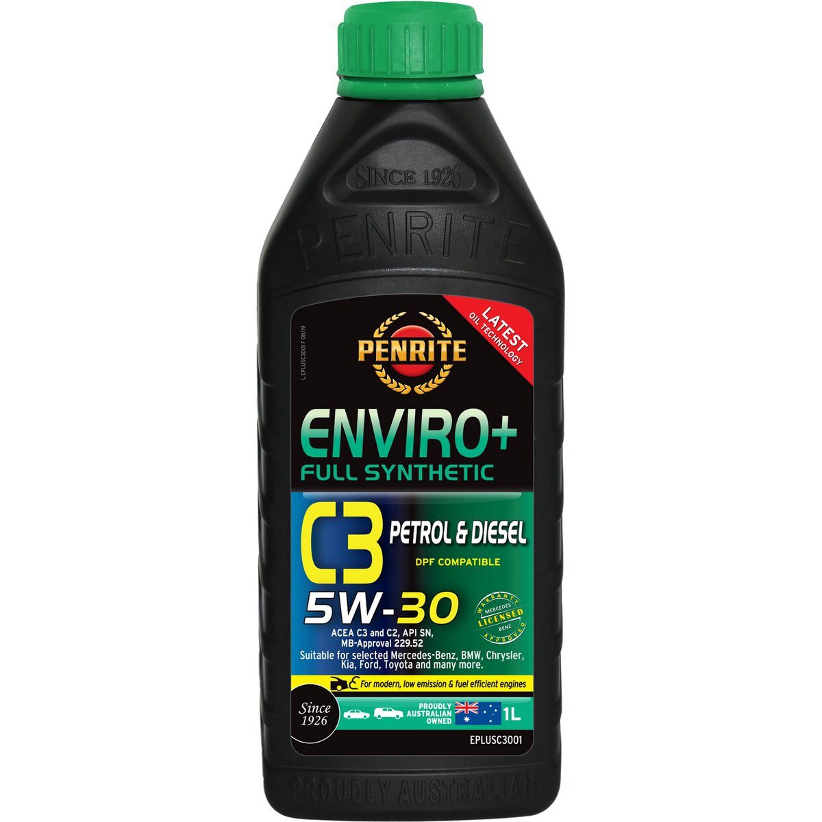 Penrite Enviro+ C3 5W-30 Engine Oil 1L - EPLUSC3001 Car Service Workshop Tool