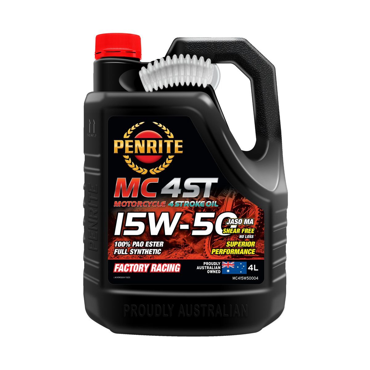 Penrite Motorcycle 4 Stroke PAO and Ester 15W-50 4L - MC415W50004 Car Service