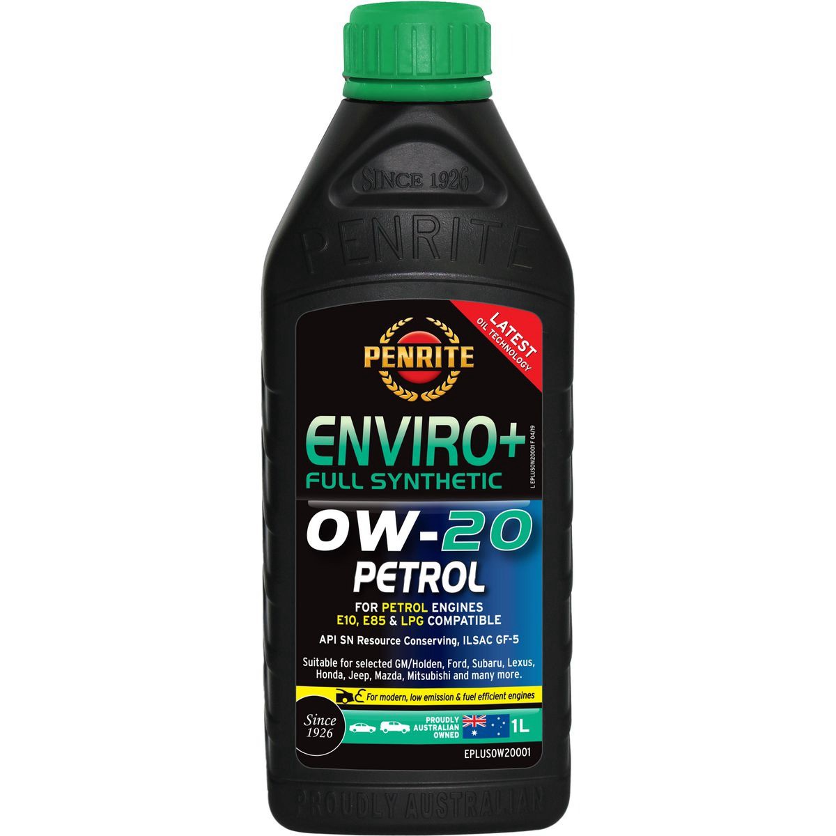 Penrite Enviro+ Full Synthetic 0W-20 Engine Oil 1L - EPLUS0W20001 Car Service