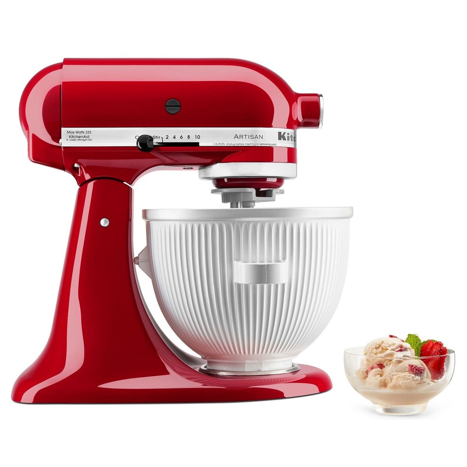 KitchenAid 5KSMICM Ice Cream Maker Attachment White 1.9L Freezer Bowl