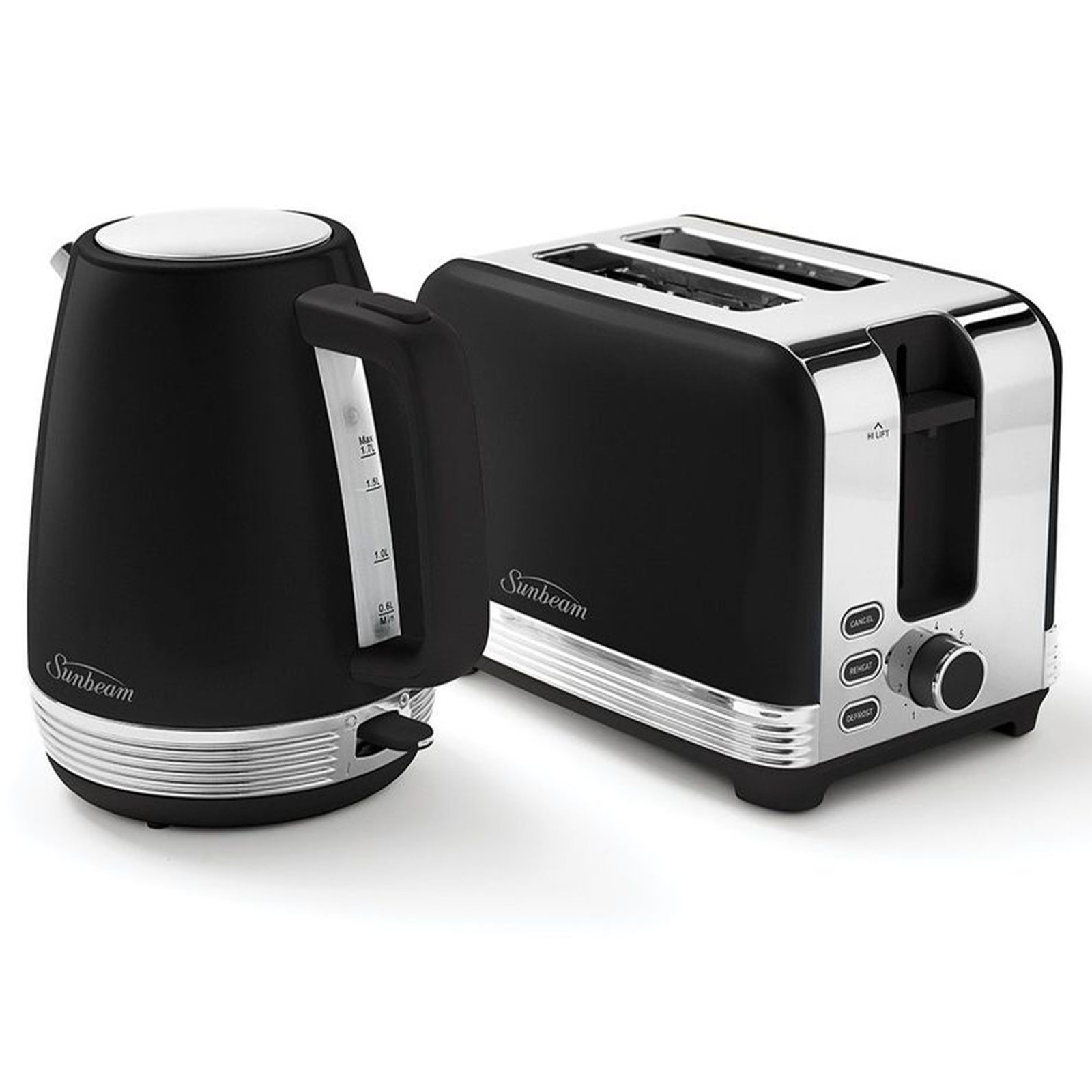 Sunbeam Chic Collection Breakfast Set Black PUM3510BK Electric Kettle & Toaster