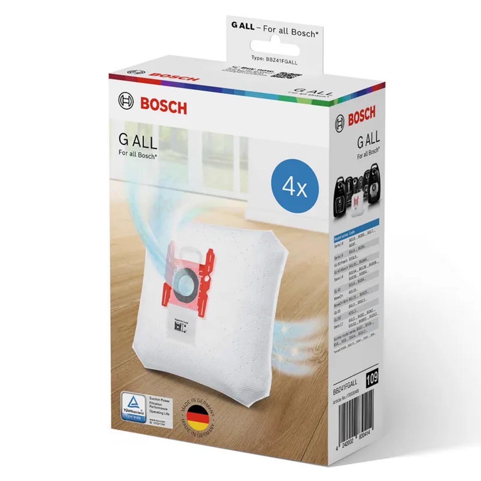 Bosch PowerProtect Type G ALL Vacuum Cleaner Dustbag BBZ41FGALL White Bag
