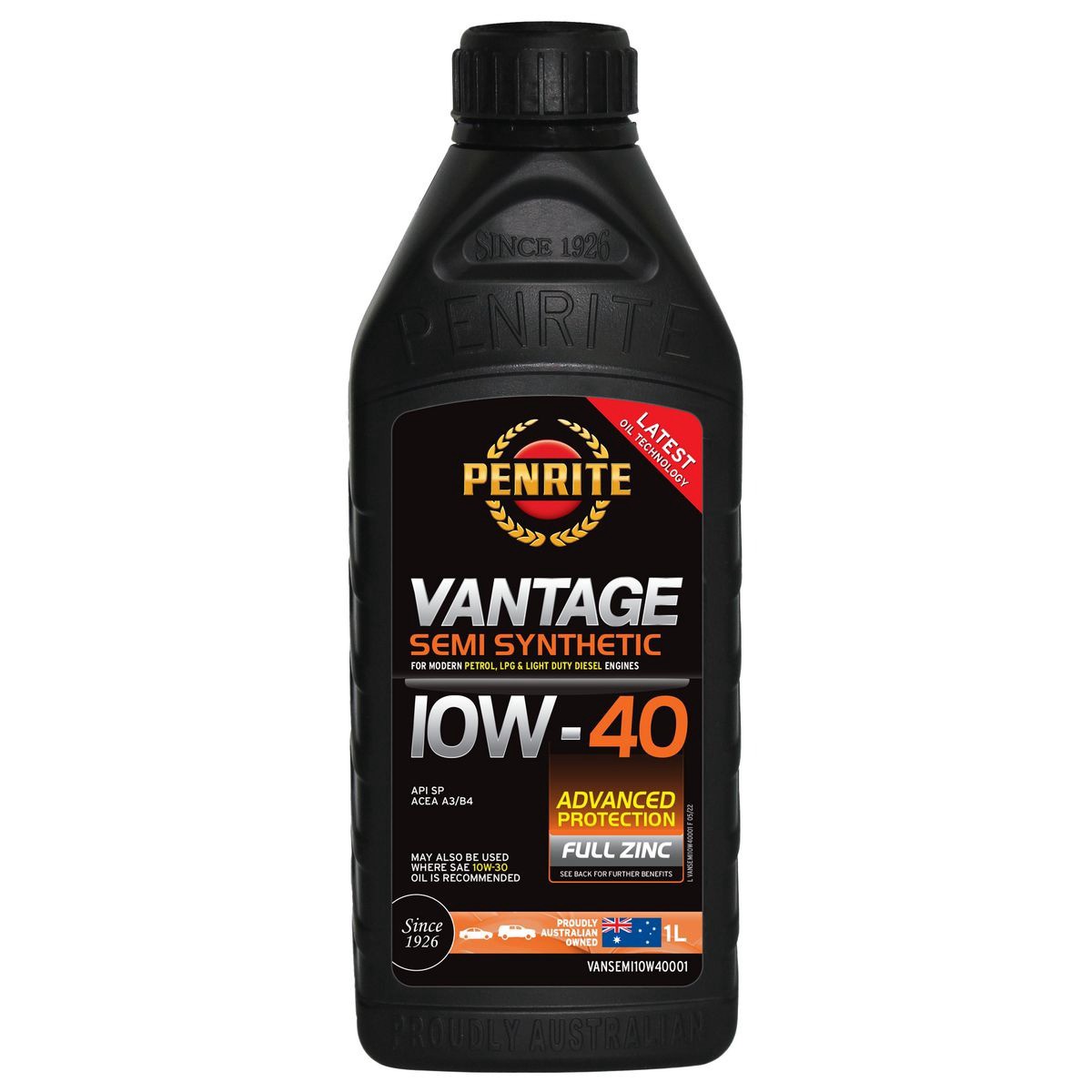 Penrite Vantage Semi Synthetic 10W-40 Engine Oil 1L - VANSEMI10W40001 Auto
