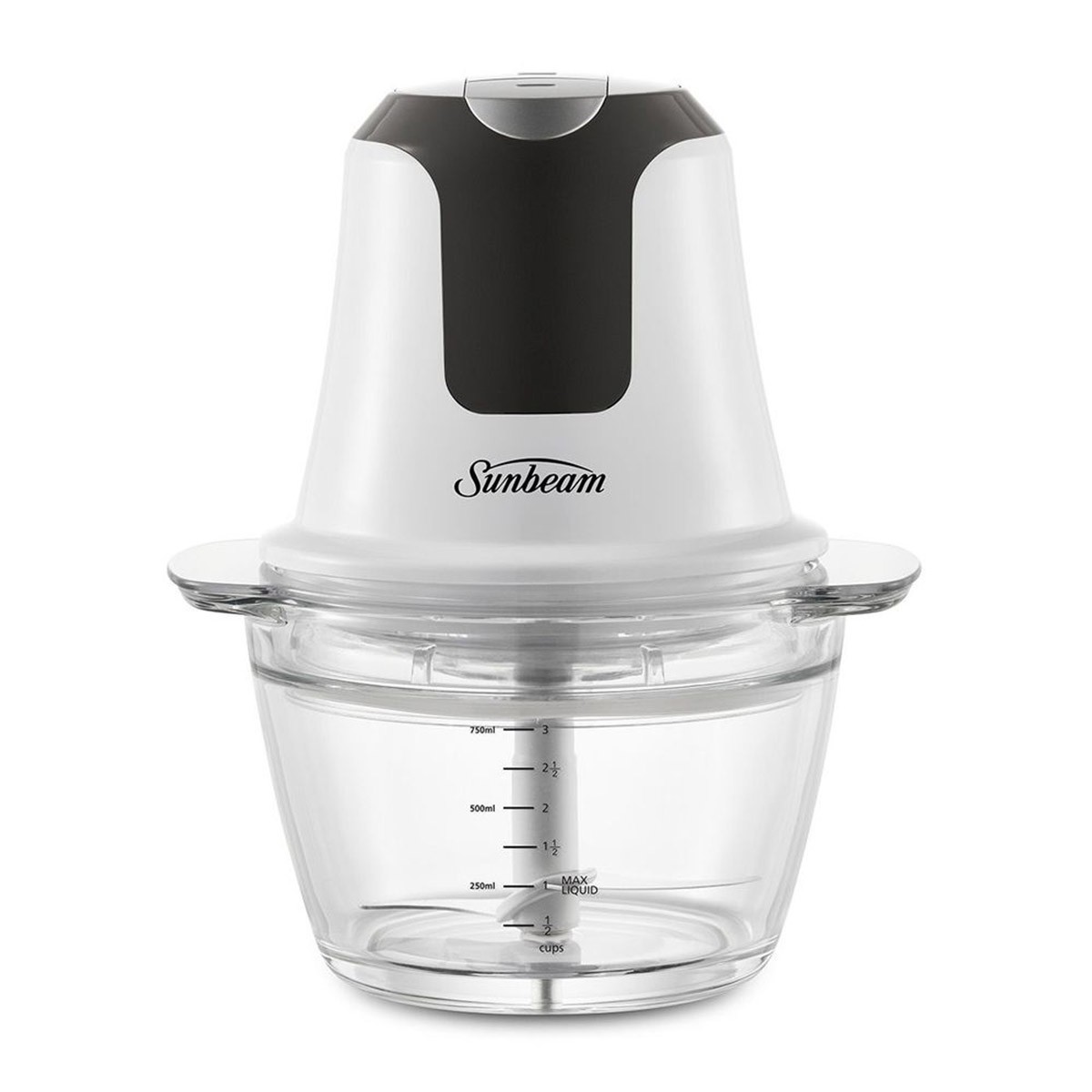 Sunbeam Mini Glass MultiChopper FCP1000WH 750mL Bowl Blades Whisk White