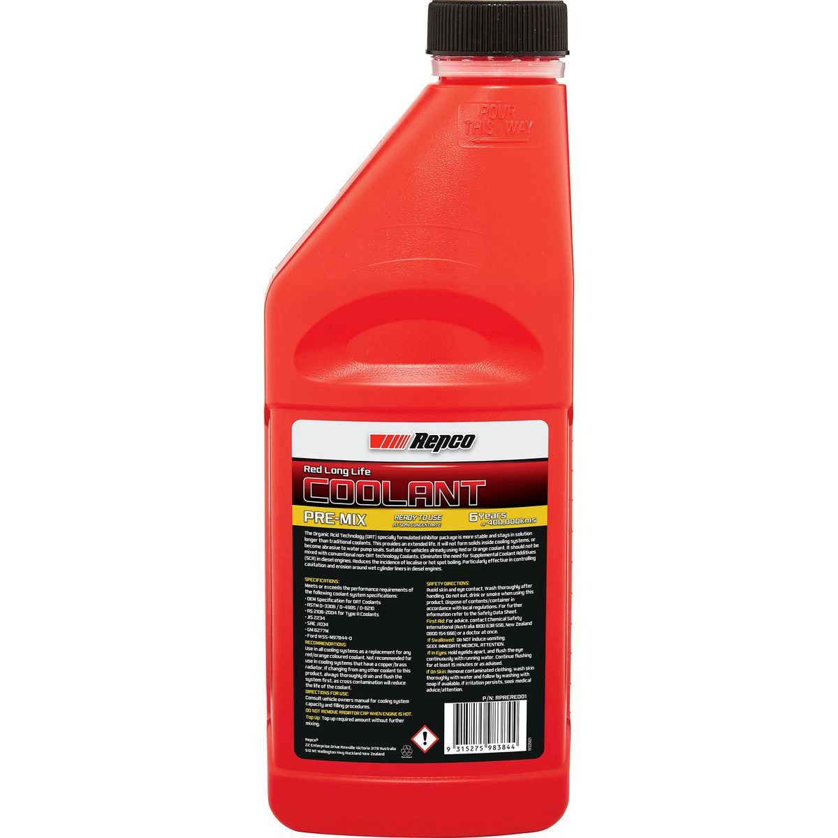 Repco Red Coolant Premix 1L - RPRERED01 Car Service Workshop Tool Auto Part