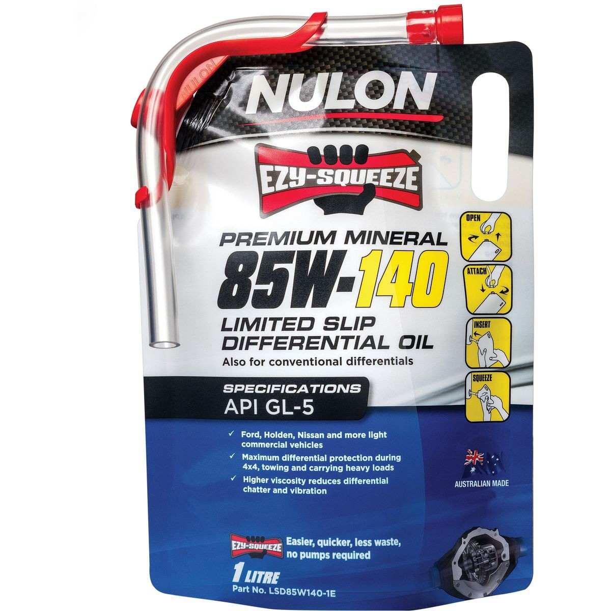 Nulon Limited Slip 85W-140 Differential Oil 1L - LSD85W140-1E Car Service