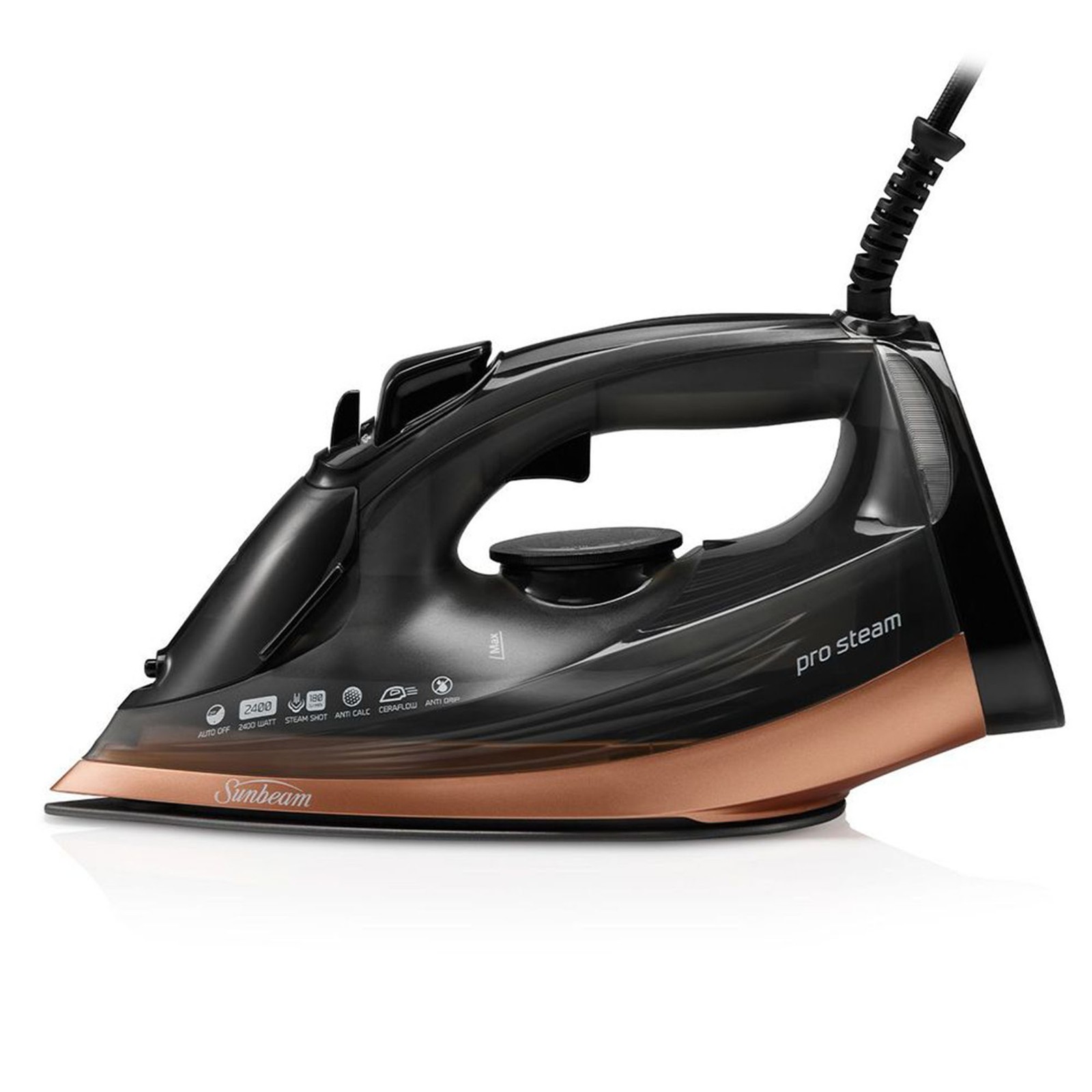 Sunbeam ProSteam Sonic Iron SRC4700 Steam Generator 2400 Black Satin Copper