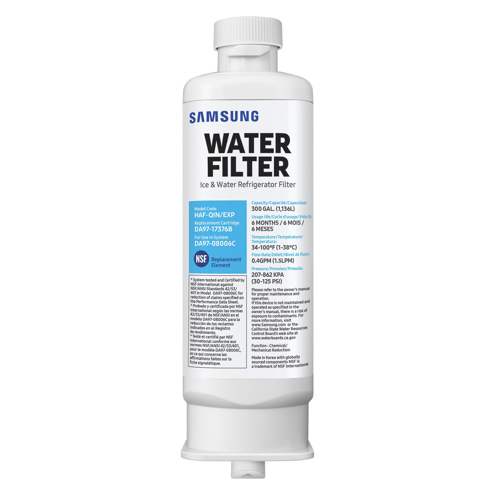 Samsung HAFQIN Refrigerator Water Filter White Fridge Accessories Cartridges