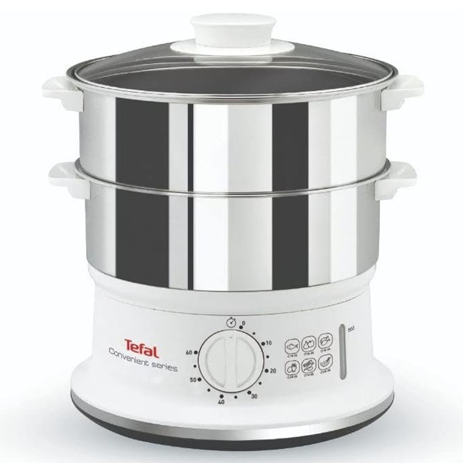Tefal VC1451 Convenient Series Steam Cooker Stainless Steel 2 Stackable Bowls