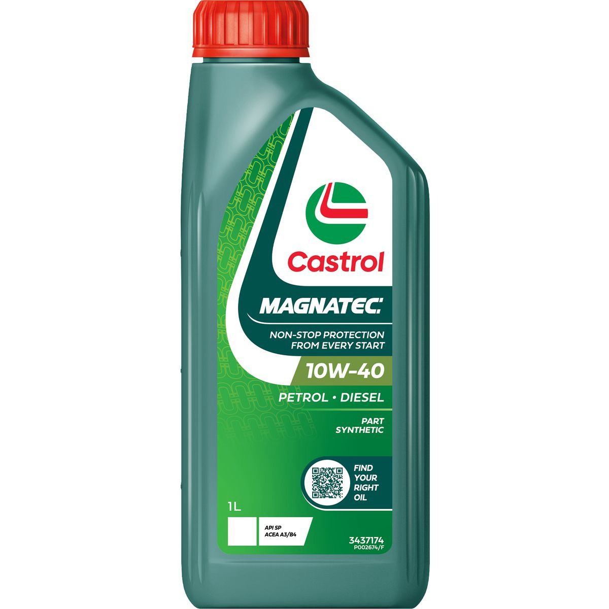 Castrol Magnatec 10W-40 Engine Oil 1L - 3437174 Car Service Workshop Tool