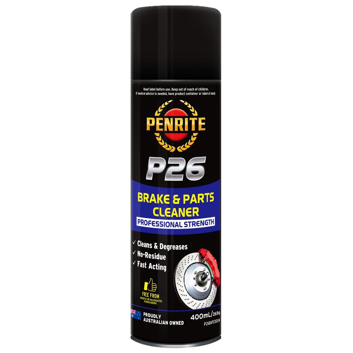 Penrite P26 Parts and Brake Cleaner 400ml - P26BAPC0004 Car Service Brake Parts