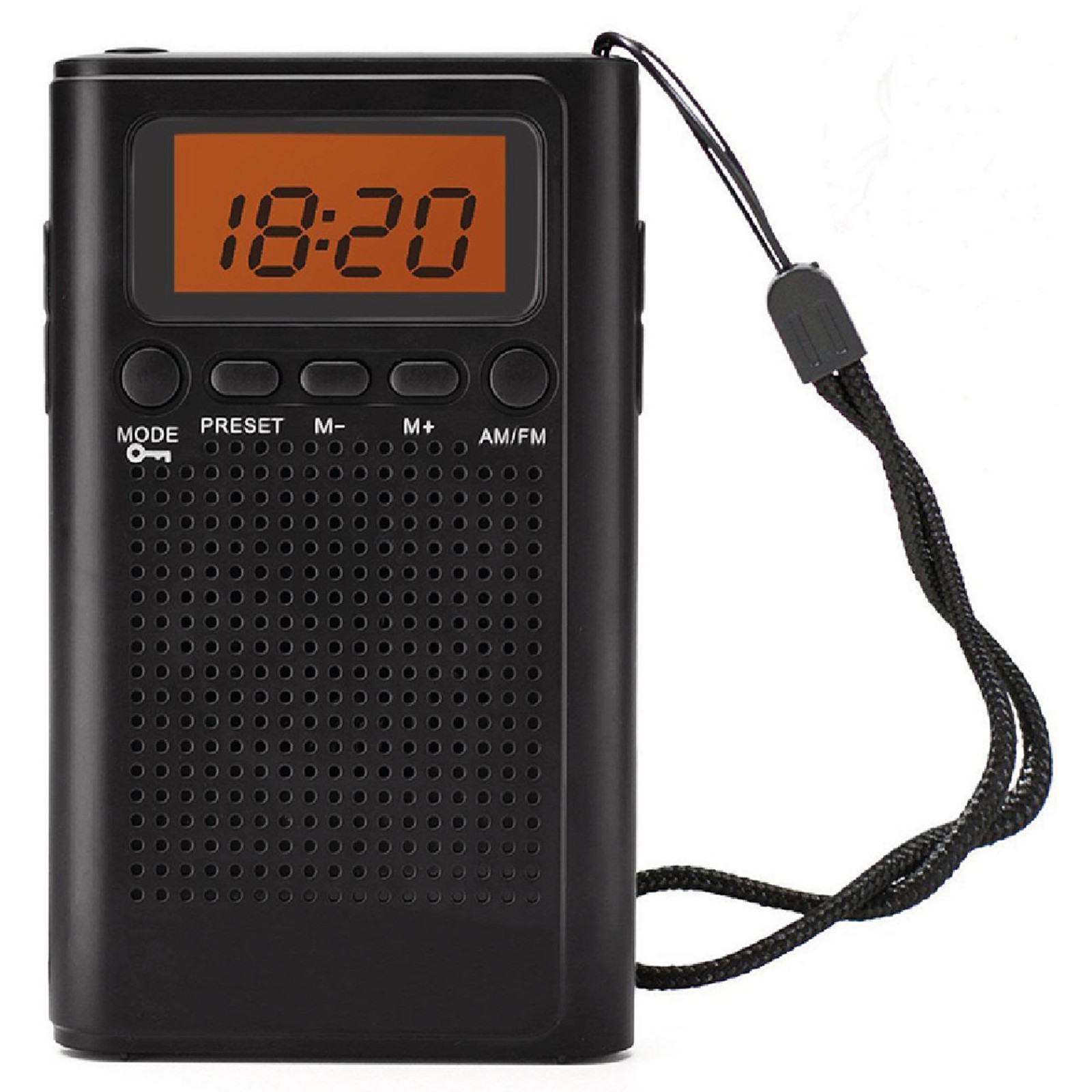 Laser Pocket Digital AM/FM Radio LCD Display Speaker Black AAA x2 SPK-PR1552