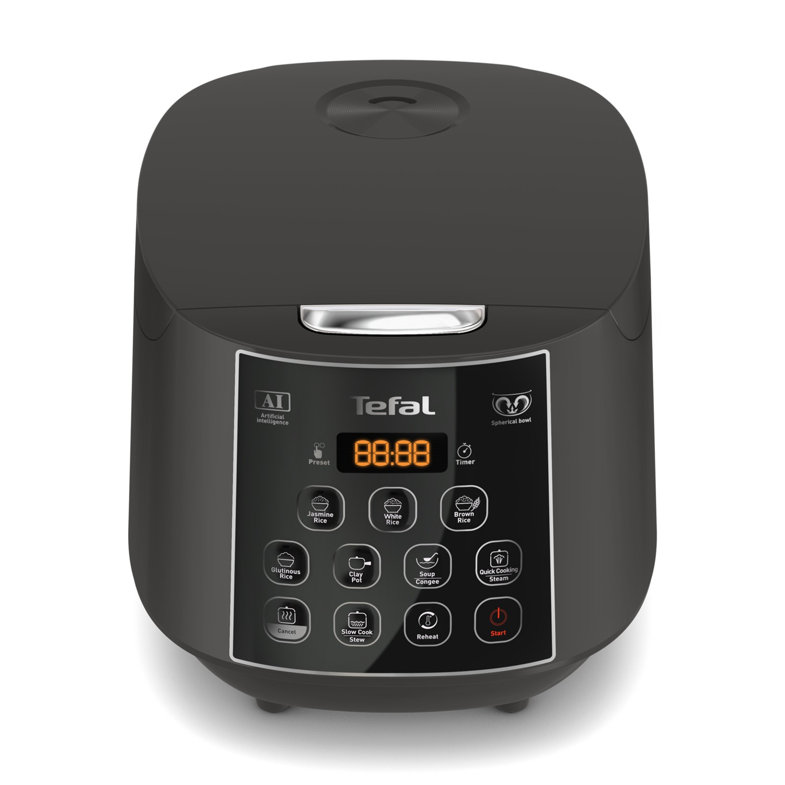 Tefal Easy Rice & Slow Cooker Plus RK736 11 Cookers 10 Cup Steamer Dark Grey