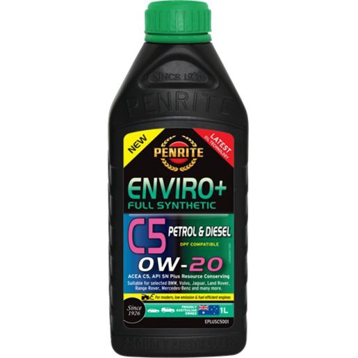 Penrite Enviro+ C5 0W-20 Engine Oil 1L - EPLUSC5001 Car Service Workshop Tool