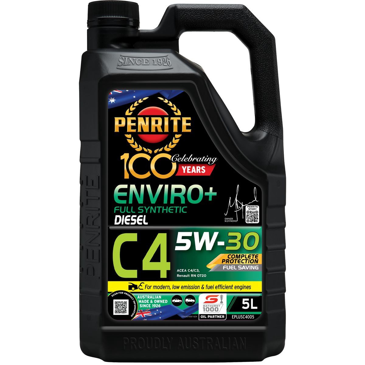 Penrite Enviro+ C4 5W-30 Engine Oil 5L - EPLUSC4005 Car Service Workshop Tool