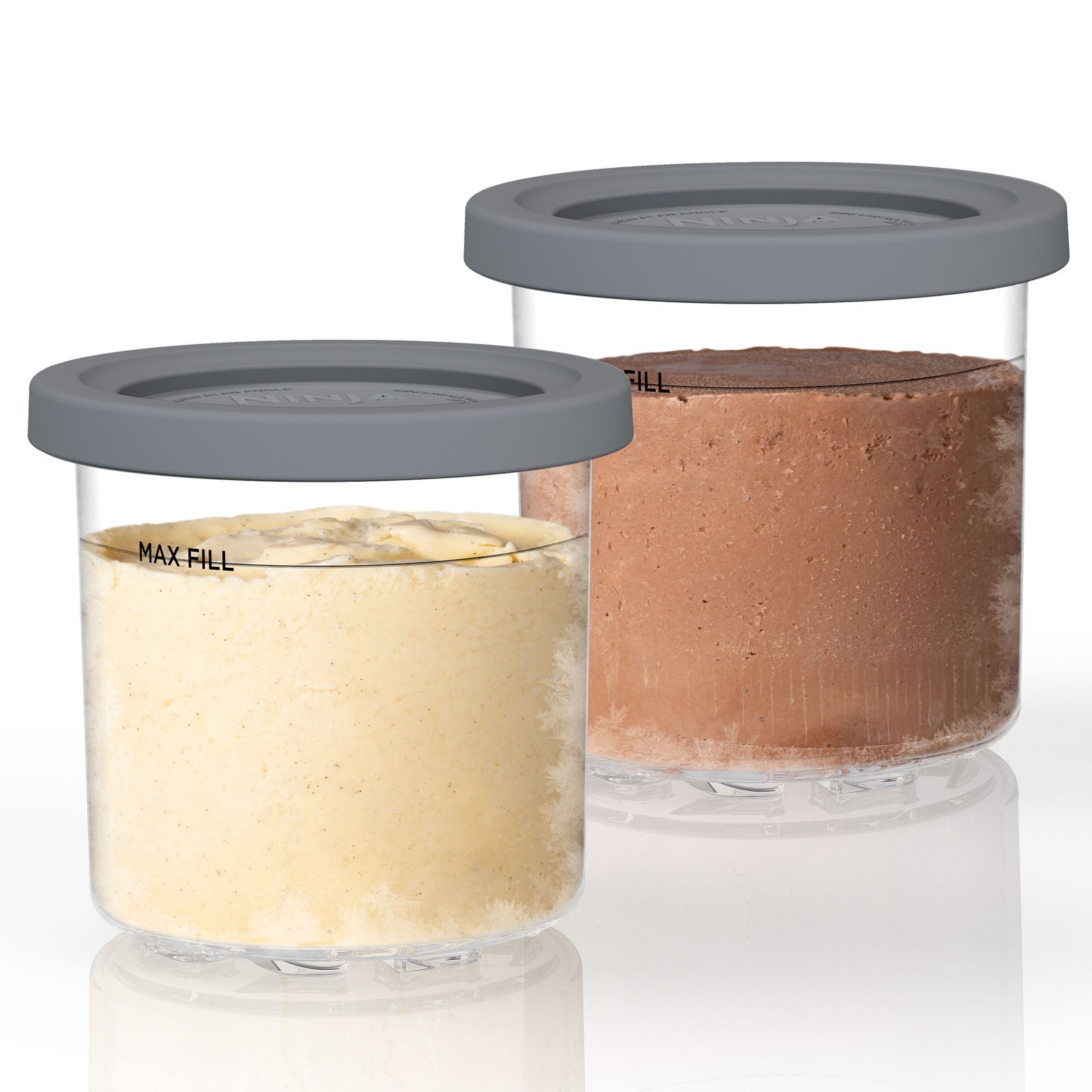 Ninja Creami Dessert Tubs 2 Pack 470ml XSKPNTLID2 NC300UK Clear Grey