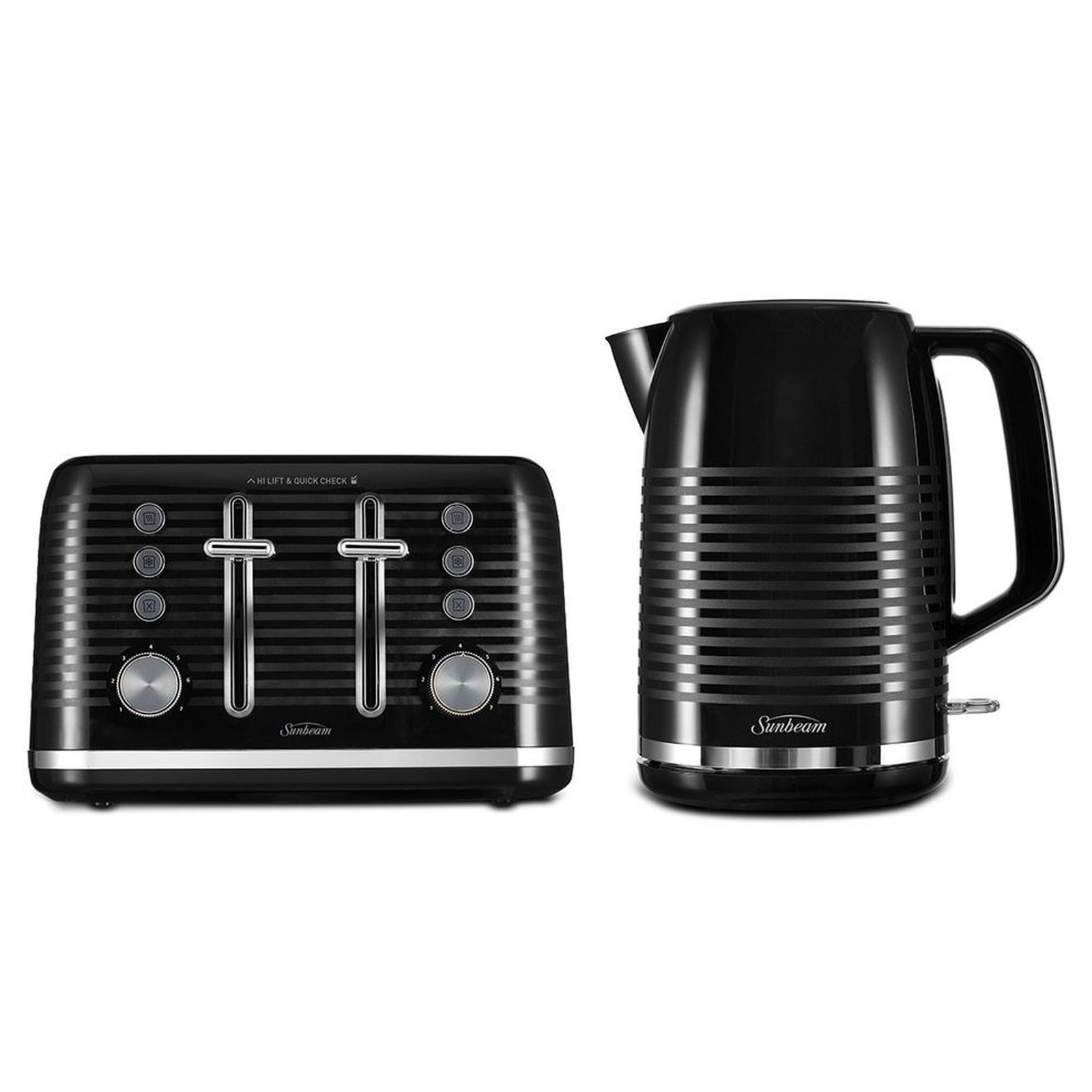Sunbeam Rise & Shine Collection Breakfast Set PUP3100BK Black 1.7 Kettle Toaster