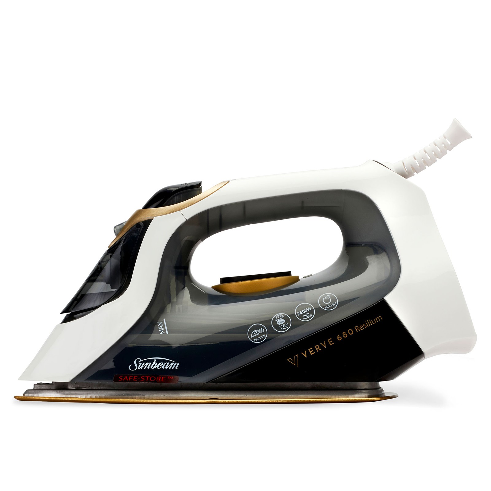 Sunbeam Verve 680 Resilium Steam Iron SRA6800 2400 Black Gold White