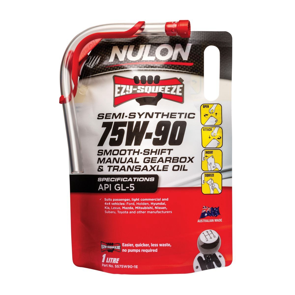 Nulon Gearbox and Transaxle Oil 75W90 1L - SS75W90-1E Car Service Workshop Tool