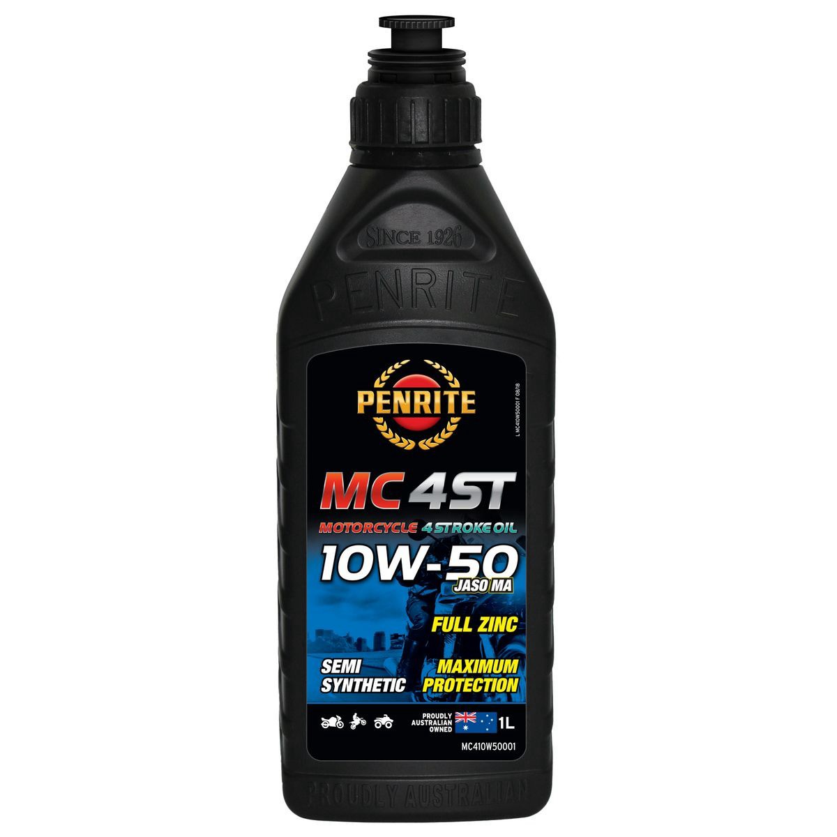 Penrite Motorcycle 4 Stroke Semi Synthetic 10W-50 1L - MC410W50001 Car Service