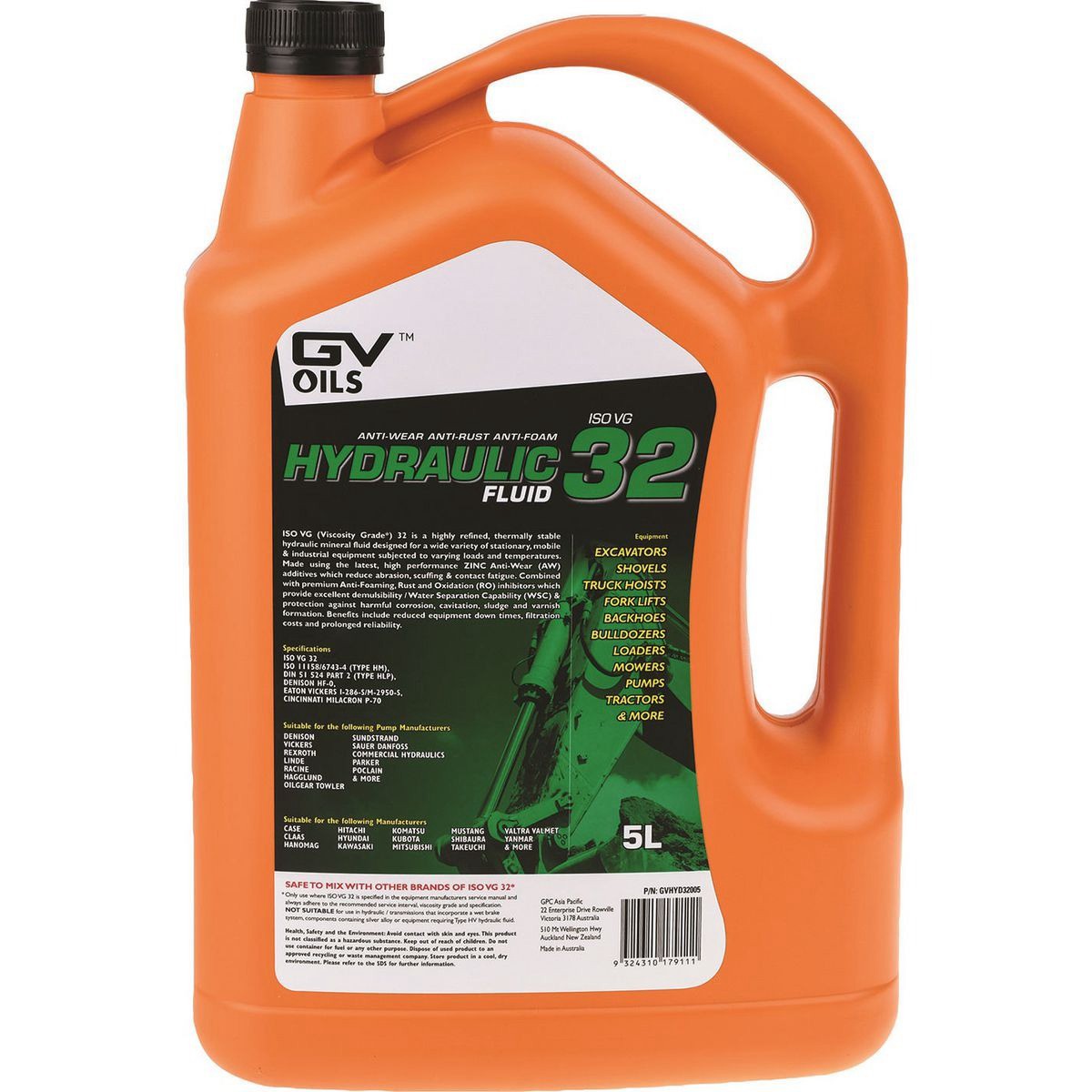 GVOIL Hydraulic Fluid ISO 32 5L - GVHYD32005 Car Wiring Adapter Car Service