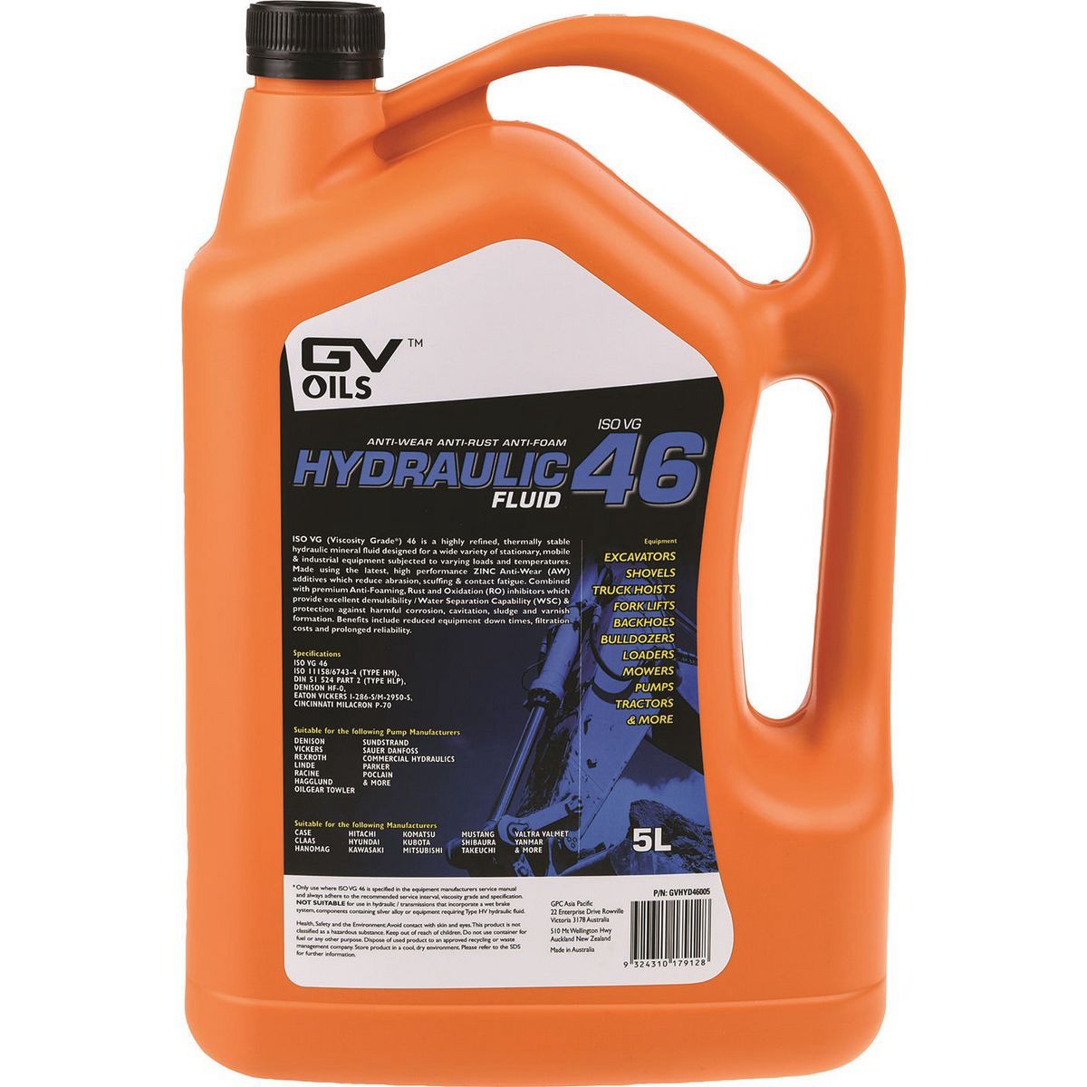 GVOIL Hydraulic Fluid ISO 46 5L - GVHYD46005 Car Wiring Adapter Car Service