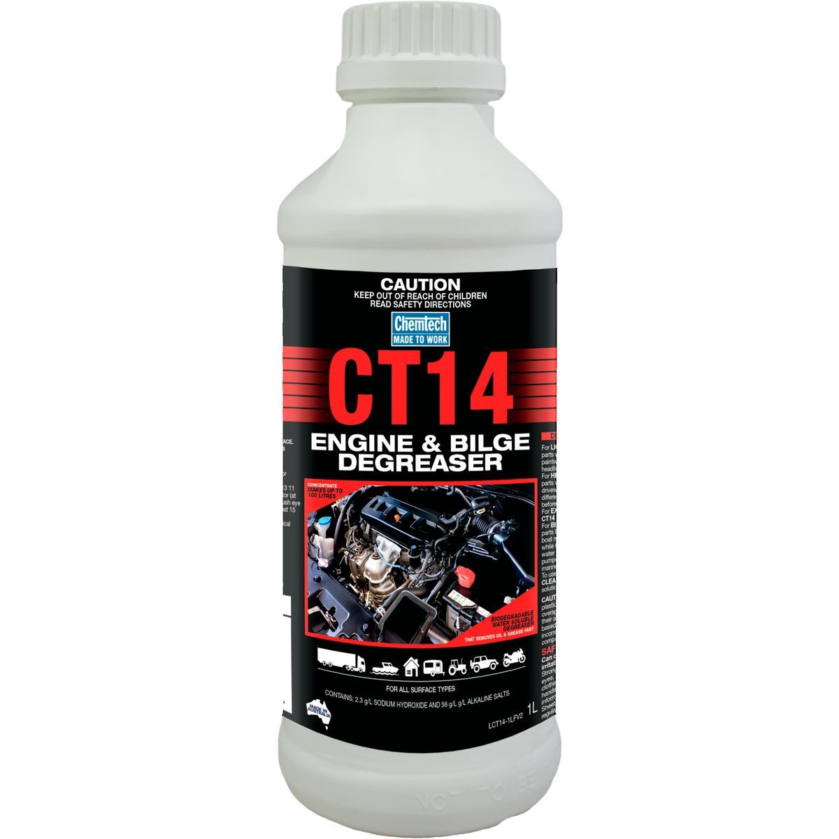 Chemtech CT14 Engine and Bilge Degreaser 1L - CT14-1L Car Service Workshop Tool