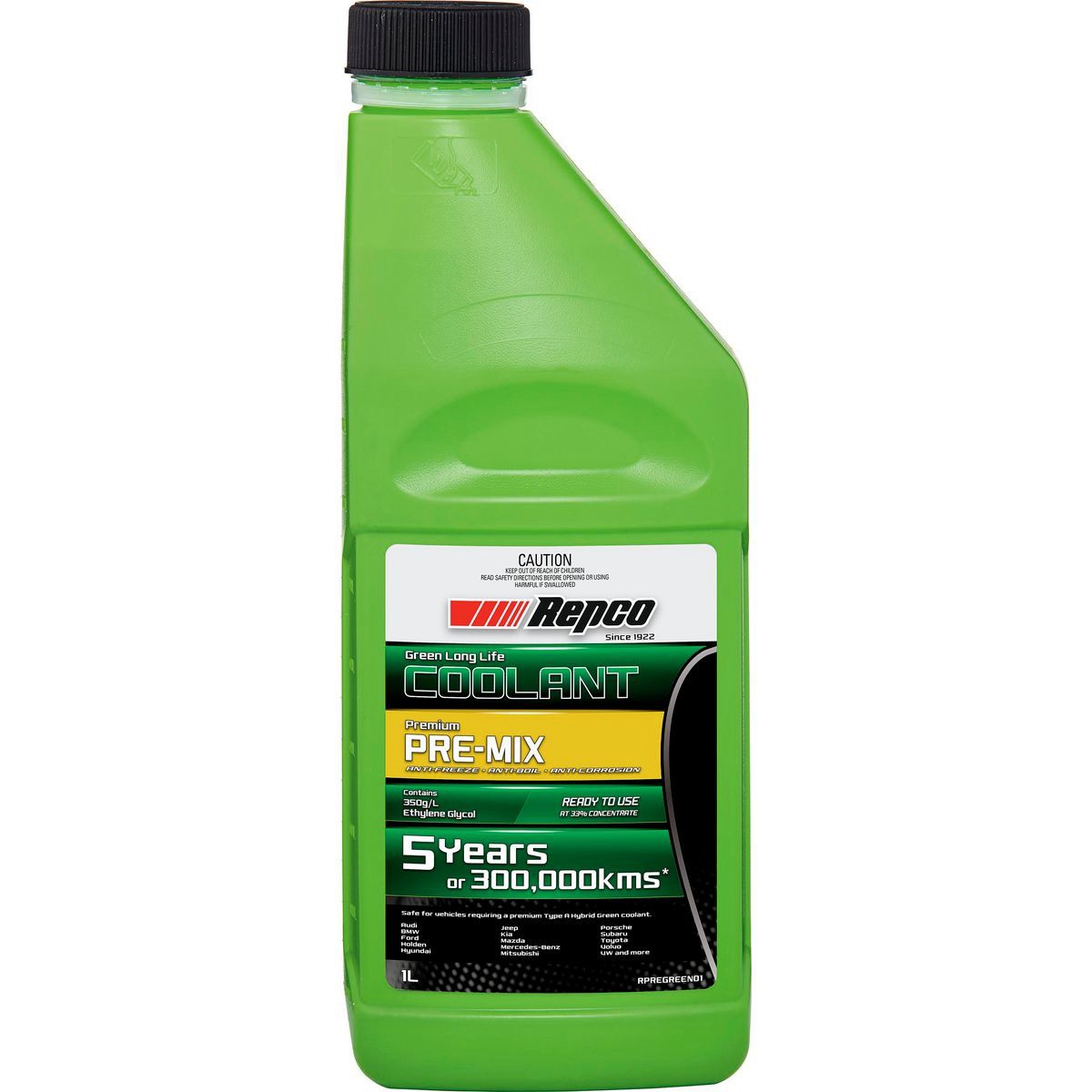 Repco Green Coolant Premix 1L - RPREGREEN01 Car Service Workshop Tool Auto Part