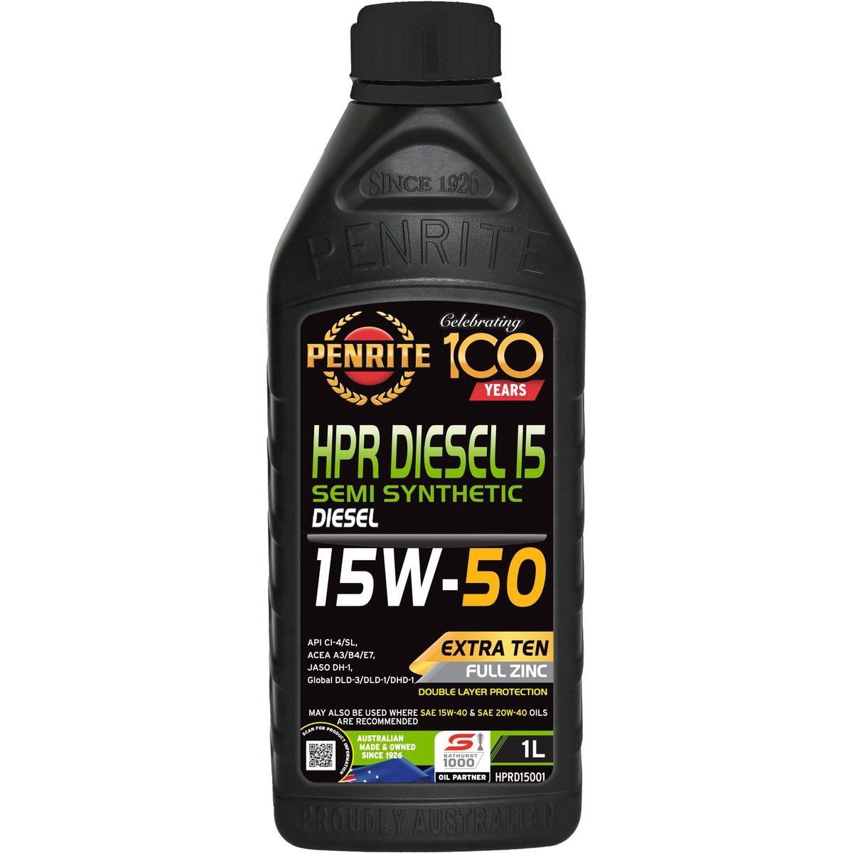 Penrite HPR Diesel 15 Semi Synthetic 15W-50 Engine Oil 1L - HPRD15001 Auto