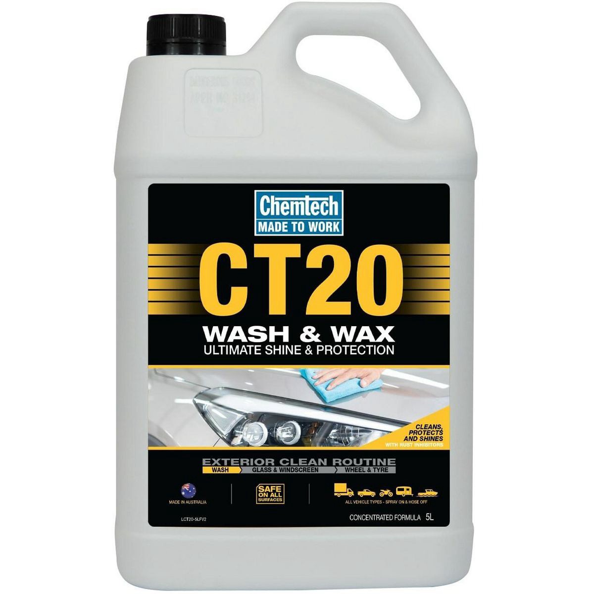 Chemtech CT20 Wash & Wax 5L - CT20-5L Auto